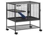 34" Metal Small Animal Cage 2-Tier Rolling Ferret Cage with Tray A Ramp V952-JSXDLJS24173EGCSNV0