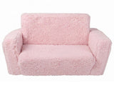 BoPeep Kids Sofa Fold Out Couch 2 In 1 Plush Toddler Lounger for Playroom Pink KD1201-PK-AU