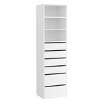 Artiss 6 Chest of Drawers Tallboy Cabinet White FURNI-N-CDR-6D3S-WH-AB