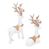 Nordic Style Geometric Standing Sitting Elk Sculpture Resin Deer Statue Tabletop Ornaments V1294-YM0901-3115210004911