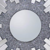 Wall Mirror Sparkling Crush Crystal MDF Silver And Grey MRR-06 V43-MRR-06