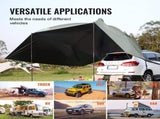 Vehicle Awning, Large 10' x 7' Shade Coverage Car Side Awning, PU2000mm UV50 Car Awning with V952-QCCPBXS10X7FJ8FWTV0