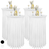 4 Pack 32x43 Inch Highboy Cocktail Cover White, Cocktail Covers with Wavy Drape High Top V1370-AZ4-01564
