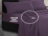 1000 Thread Count Cotton Rich Double Bed Sheet Set 4 Piece, Soft Feel Microfibre Blend, Solid C CVC-10DBL-LIL
