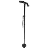 Aluminum Alloy Telescopic Crutches Walking Sticks Outdoor Elderly Cane With Torch V1294-YM0714-3114210162211