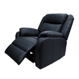 Bella 1 Seater Electric Recliner Genuine Leather Upholstered Lounge - Black V315-VHNL-PINN-03