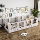 Dog Whelping Box 14 Panels Heavy Duty Puppy Pen with Pad V178-66779