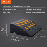 Rubber Curb Ramp 2 Pack, 15.2 cm Rise Height Heavy-Duty 15 tons Load Capacity Threshold Ramps, V952-SJDLYPDGB2197XHMWV0