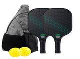 Green Pickleball Set with 2 Paddles-2 Balls And Triangular Carry Bag V1221-GREEN-PICKLEBALL-SET-WITH-2-PADDLES-2-BALLS-AND-TRIANGULAR-CARRY