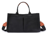 Black Stylish Canvas Briefcase Tote Bag with Large Capacity for Women V888-ELOSUNG12880