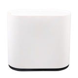 Plastic Trash Can with Press Type Lid Big White Garbage Container Bin for Bathroom Bedroom Kitchen V1294-YM0706-3117230159611