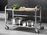 Cefito 2-Tier Stainless Steel Kitchen Trolley with Wheels 84x56x98cm SSKB-201S-2TWHEEL-33