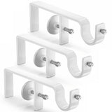 4 Pack Over-Blinds Curtain Rod Brackets for Outside-Mounted Blinds, No Drill, Adjustable Fit - White V1107-115-21739-WHT-4PACK