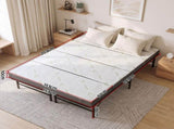 Giselle Queen Folding Bed with Mattress 4 Fold Metal Frame Guest Bed Bamboo Cover FOAM-MFM-BF-RABAM-Q