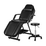 Zenses Massage Table Adjustable Salon Bed Chair 3-Fold Black MT-CHR-F3-BK-80