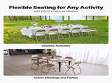 4 Pack Folding Chairs, Foldable Leather Chairs with Heavy Duty Metal Frame & Padded Cushion, V952-JSZDYPGJS4BZLL6UP001V0
