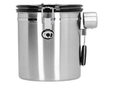 Coffee Beans Canister with Exhaust Valve Stainless Steel Storage Sealing Container with SpoonSilver V1294-YM0901-3118210141912