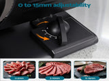 Devanti Meat Slicer Bread Vegetable, 200W Power 0-15mm Adjustable Easy Clean Stable Stainless Steel FS-190-20A-BK