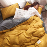 1000TC Reversible Super King Size Yellow and Grey Duvet Quilt Cover Set V493-LSK-04