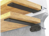 6-pack 10cm Floating Shelf Brackets, Heavy Duty Shelf Brackets for Shelves, Black Painted Metal Wall V1237-ZY-203-3423