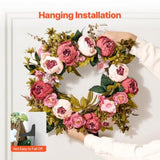 VEVOR Artificial Decorative Wreath 48.26 cm Pink Peonies Hydrangeas Year Round V952-ZSHHMDHFHL19ICBRDV0
