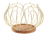Coffee Pod Holder Basket with Wooden Base Wrought Iron Metal Wire Coffee Capsule Holder for Home V1294-YM0901-3118240263511