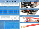 Cable Lug Crimping Tool Kit with 74 Copper Wire Lugs and 100 Heat Shrink Tubes, Heavy Duty Crimper V1189-LC-AMZ-00105