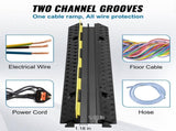 5 PCs Rubber Cable Protector, 2 Channel, 12000 lbs/axle Capacity Heavy Duty Hose Wire Cover V952-SKCDL52WH1111U72JV0