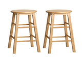 Artiss 2x Bar Stools Round Chairs Wooden Nature BA-G-7033-NTX2