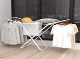 Double Wing Floor Folding Drying Rack For Clothes Quilt Towel-White V1161-108152