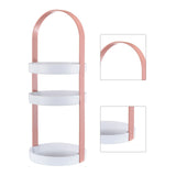 3 Layers Round Storage Rack Integral Handle 3 Layer Storage Round Stand for Bathroom Pink V1294-YM0521-3117230079013