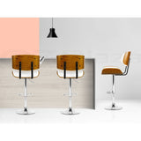 Artiss Bar Stools X3 Kitchen Counter Chair Gas Lift Swivel PU Cherry White BA-TW-8045-WHX3