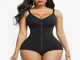 L Black Women's Seamless Body-Shaping Onesie with Zipper - Abdomen Slimming and Hip Lifting V888-ELOSUNG28504