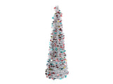 4.9ft PET Foldable Artificial Xmas Tree Sequin Pop Up Xmas Tree for Home Holiday Decoration Silver V1294-YM0901-3115240121612