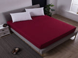 Claret Red Queen Size Waterproof Fitted Mattress Protector - Soft & Breathable Bed Cover, V888-ELOSUNG27790