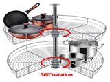 Shelf Rack for Spices 2-Shelf Under Sink Storage Blind Corner Carousel Kitchen Cabinet Organizer V985-KITCHENORGANIZER