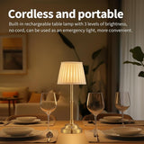 Gold and White Elegant Rechargeable Fabric Shade LED Lamp - Cordless Touch Stepless Dimmable Table V888-ELOSUNG27041