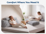 Giselle Wedge Pillow Headboard, Easy Wash Zipper Cover & Anti-Flat Foam, Couch Lumbar Support for HBP-VRNECK-COR-GY-KS