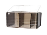 Cup Storage Rack Dustproof Stackable Plastic Clear Cup Organizer Box for Cabinet Desktop Large Black V1294-YM0710-3117230285713