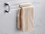 2 Tier Swivel Towel Rail, Stainless Steel Wall Mounted Rotating Bar Holder for Bathroom, Chrome V1188-MS-721-308