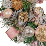 Christabelle 56cm Christmas Wreath Lush Pink Front Door Decoration Jewelled Baubles Flowers Pin 112_GUE523