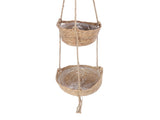 2 Tier Woven Hanging Basket Hemp Rope Hanging Fruit Basket Flower Plants Wall Basket Decor Multi V1294-YM0901-3111250052911