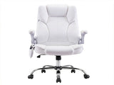 Artiss 8 Point Massage Office Chair PU Leather White MOC-1223-WH