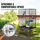 52 inch Standing Large Bird Cage, Carbon Steel Flight Bird Cage for Parakeets, Cockatiels, Parrots, V952-YTSNL312052IBWVKVV0