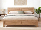 Artiss King Single Bed Frame Wooden Bed Base WBED-F-OATMEAL-KS-NA-AB