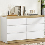 Artiss 6 Chest of Drawers Cabinet Dresser Table Tallboy Storage Bedroom White FUR-U-CDR-6D-WHWD-AB