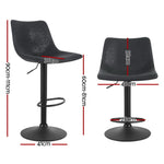 Artiss 4x Bar Stools Vintage Leather Swivel Gas Lift Black BA-K-0224-BKX4