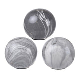 Set 3 Grey Marbleized Balls 10cm V637-20934