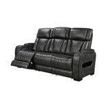 3-2-1 Seater Electric Air Leather Dark Grey Recliner Set V43-SET-EMP-3R-2R-1RGR