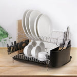 Dish Drying Rack Drainer Cup Plate Holder Cutlery Tray Kitchen Organiser V63-839321